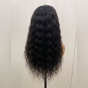 22” Virgin Human Hair Water Wave, Natural Color, 360 Lace Wig